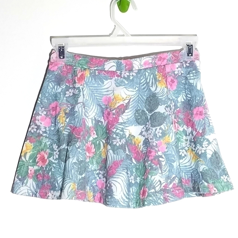 Mango Kids Floral Flower Leaves Twirl Skirt 9/10